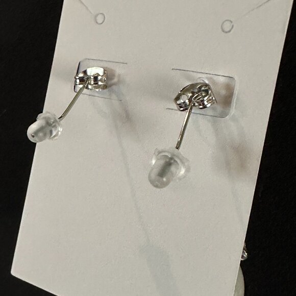 VINTAGE FAUX PEARL and RHINESTONE DANGLE EARRINGS - Picture 7 of 7